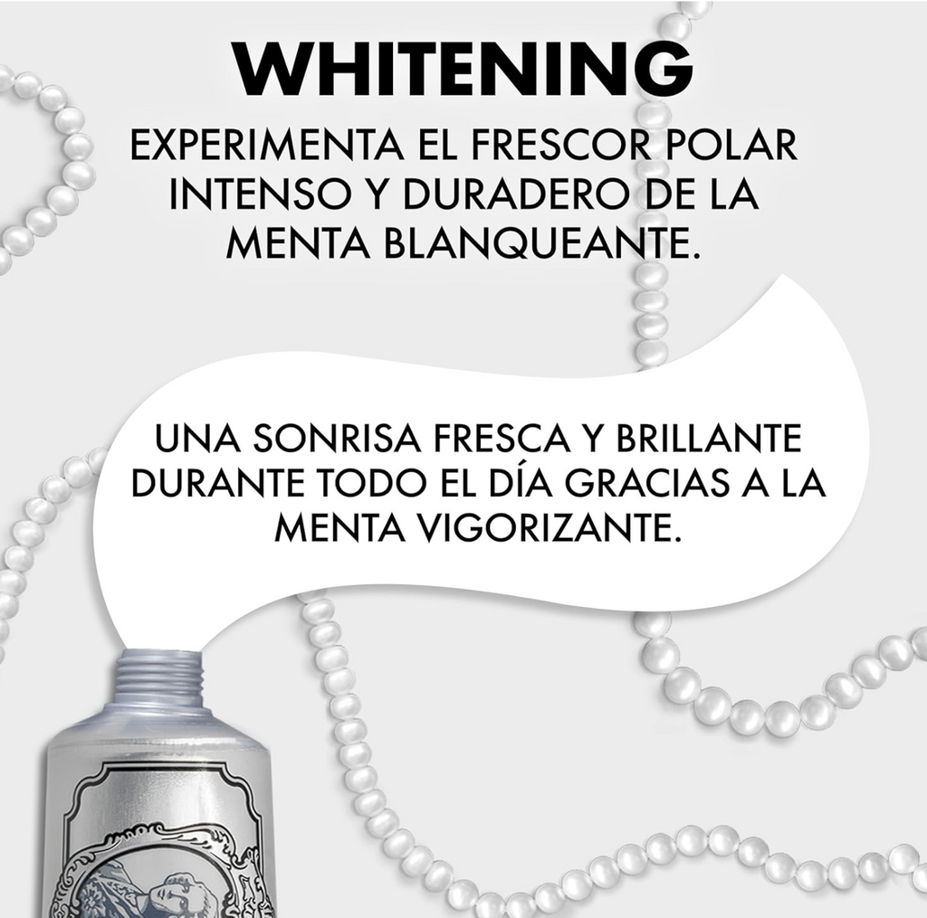 Marvis - Pasta de dientes Whitening Mint 85 ml para blanqueamiento dental profesional, con sílice equilibrada y flúor, fórmula vegana sin conservantes, sabor a menta fresca duradera