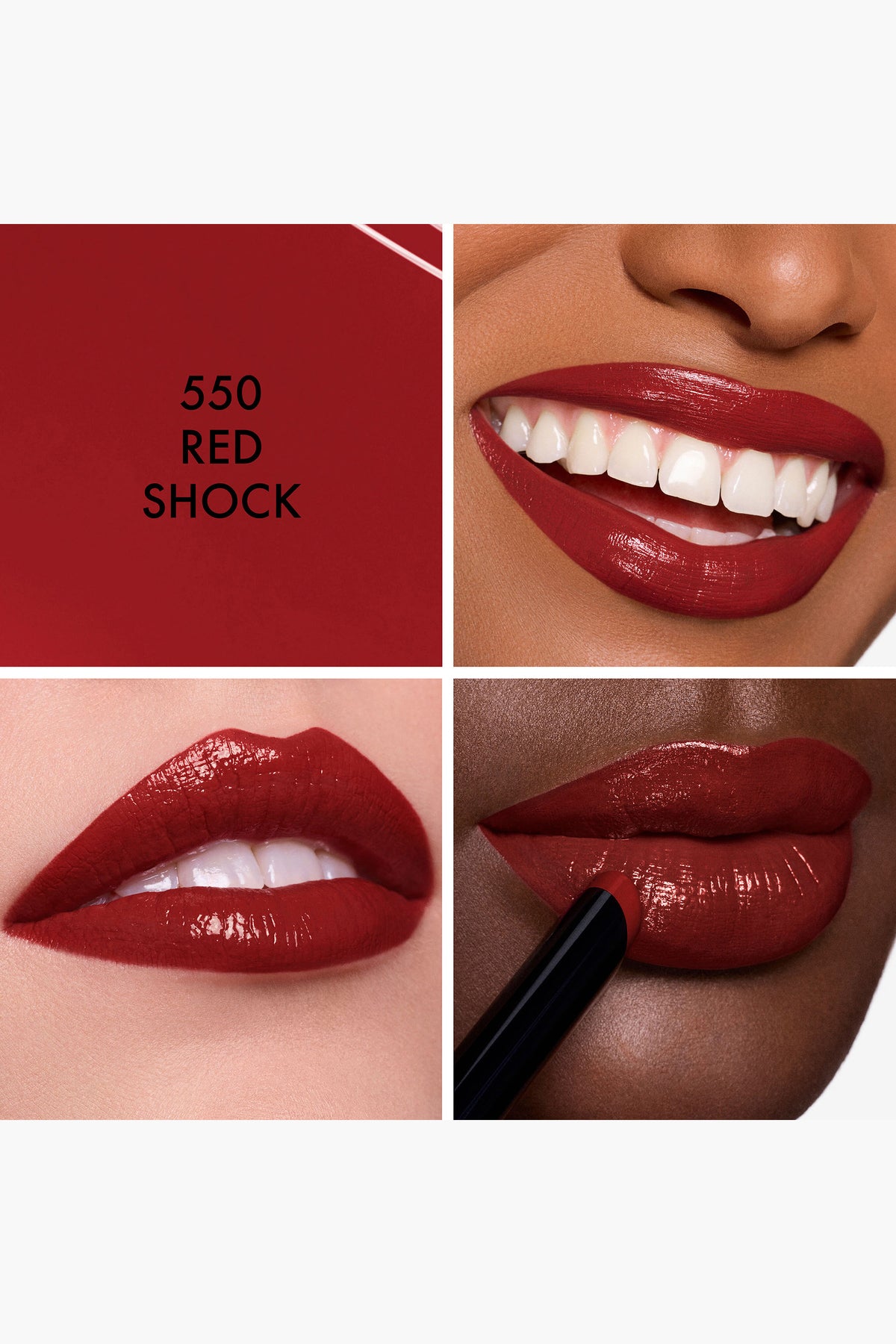 Dior - Barra de labios Rouge Dior On Stage 550 Red Shock Shine 2.2G