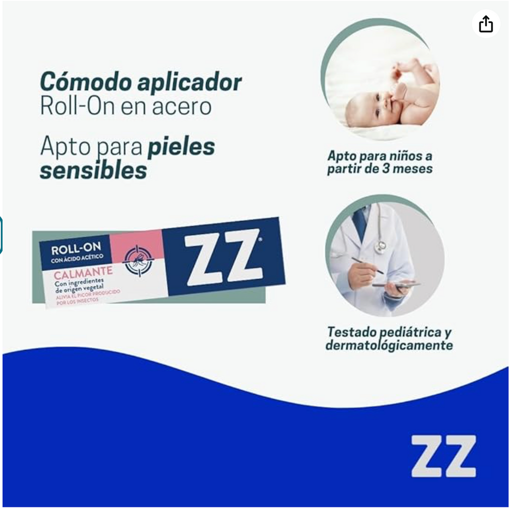 ZZ ROLL-ON CALMANTE PICADURAS 15ML - Alivio para picaduras de insectos - Cuidado de la piel