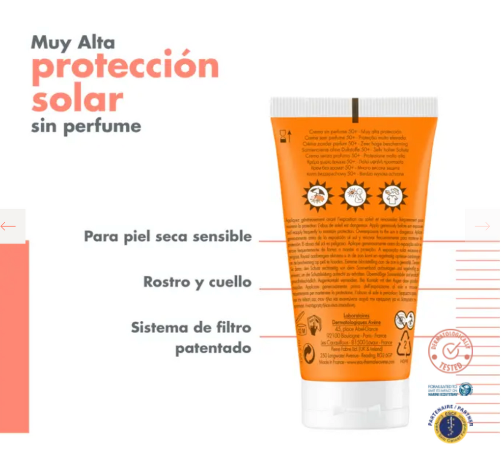 AVÈNE CREMA PIELES SENSIBLES SECAS 50ML