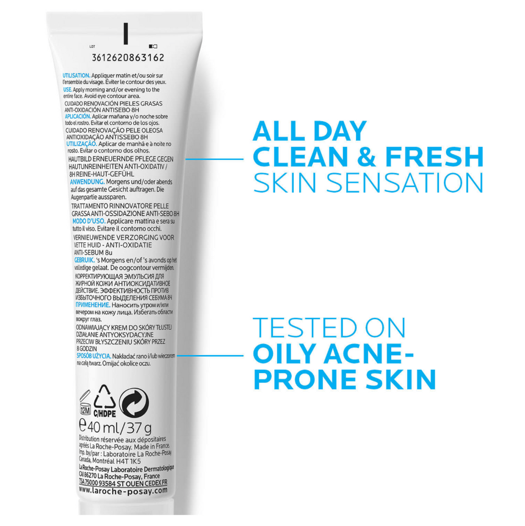 Crema EFFACLAR K(+) hidratante facial matificante con propiedades antioxidantes y anti-sebo para p	iel grasa con tendencia a imperfecciones, 30 ml