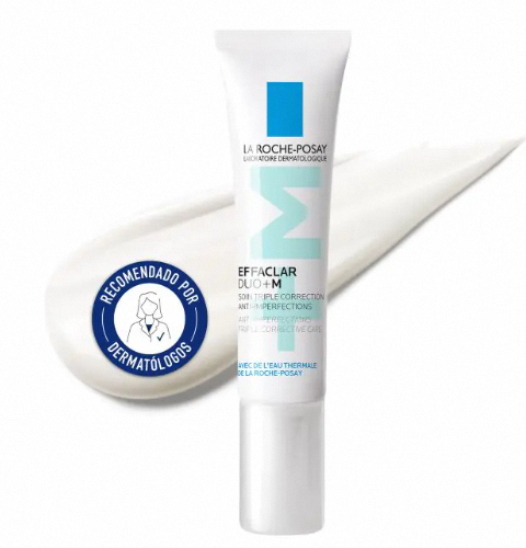 Crema EFFACLAR DUO+M para piel grasa y acneica, tratamiento triple anti-imperfecciones con Phylobioma, corrige marcas de acné y controla el sebo, 40 ml