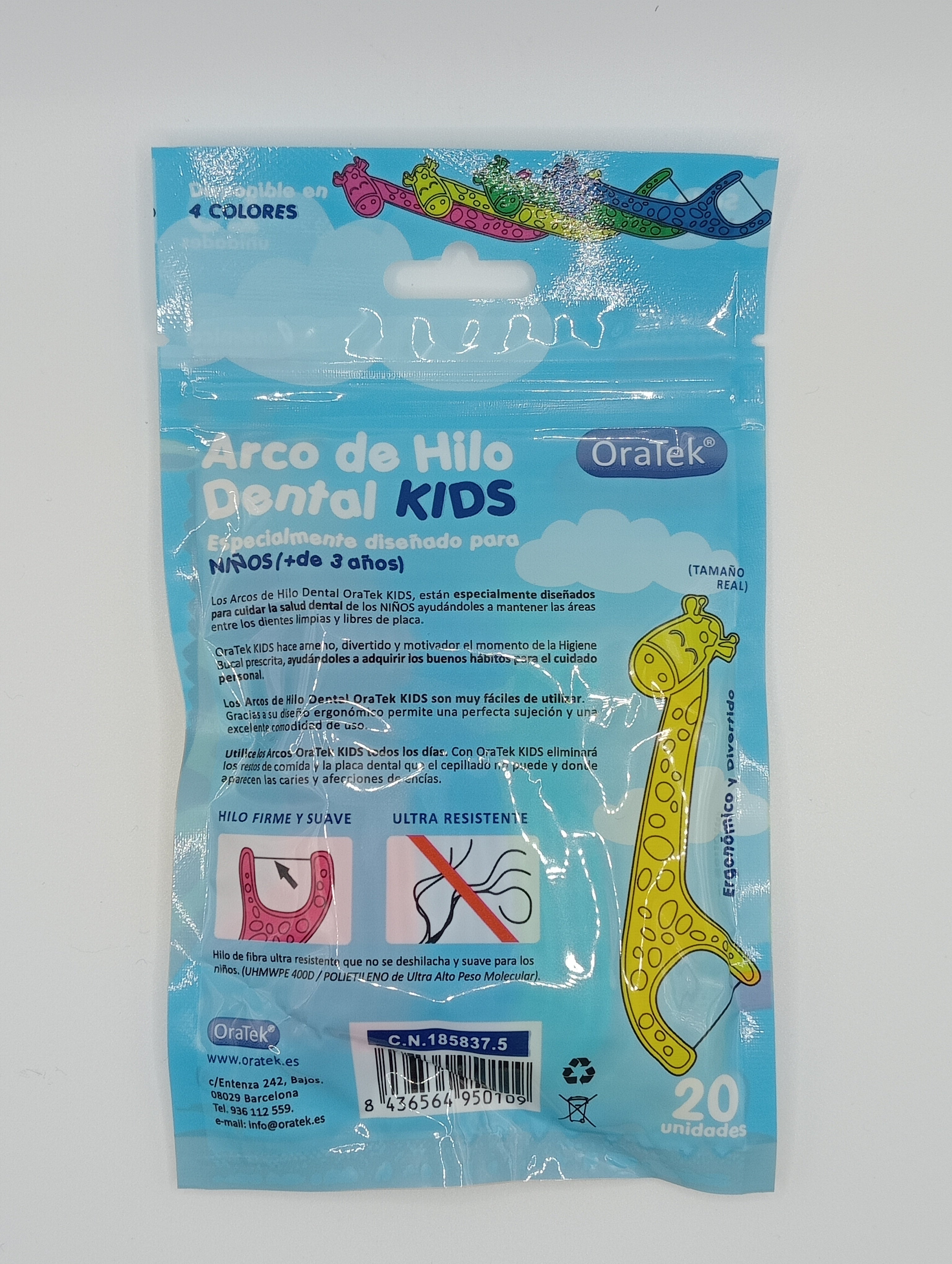 Arco de Hilo Dental Oratek para Niños en Bolsa de 20 Unidades