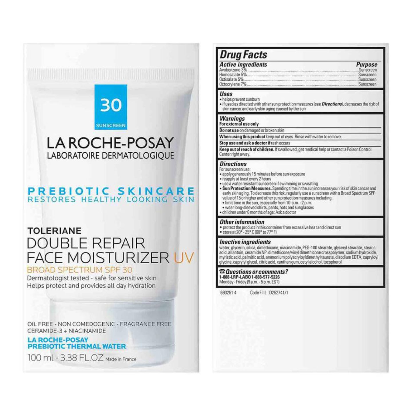 TOLERIANE DOUBLE REPAIR FACE MOISTURIZER UV 100ML