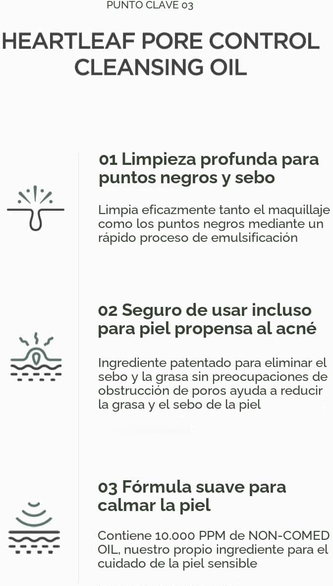 Anua - Aceite limpiador facial Heartleaf Pore Control para doble limpieza, ( 200ML)