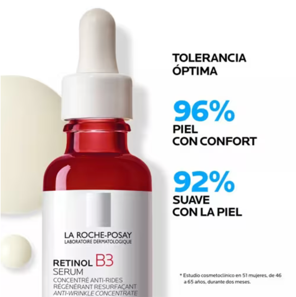 Sérum Retinol B3 facial antiedad con retinol y vitamina B3 para piel sensible, recomendado por dermatólogos, mejora luminosidad, tono uniforme y reduce arruga