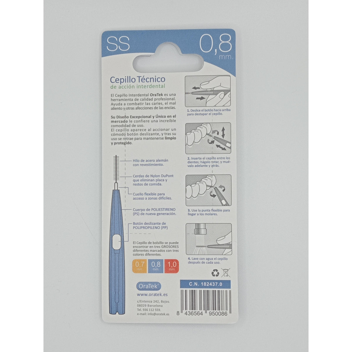 CEPILLO INTERDENTAL RETRACTIL Oratek - Para una higiene bucal precisa - BLISTER