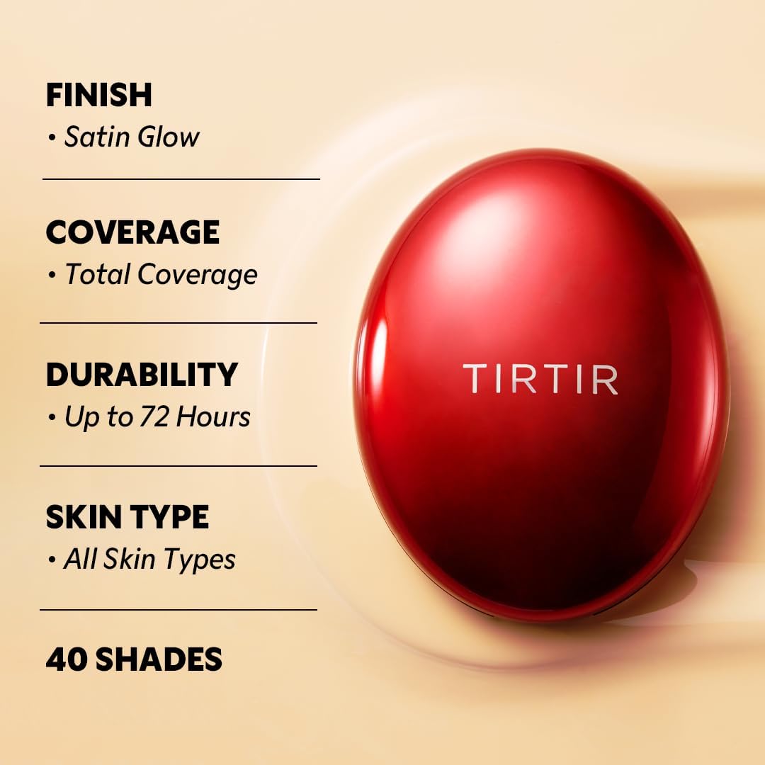 TIRTIR - Base maquillaje Mask Fit Red Cushion SPF40 PA++ 21N Ivory 18 g