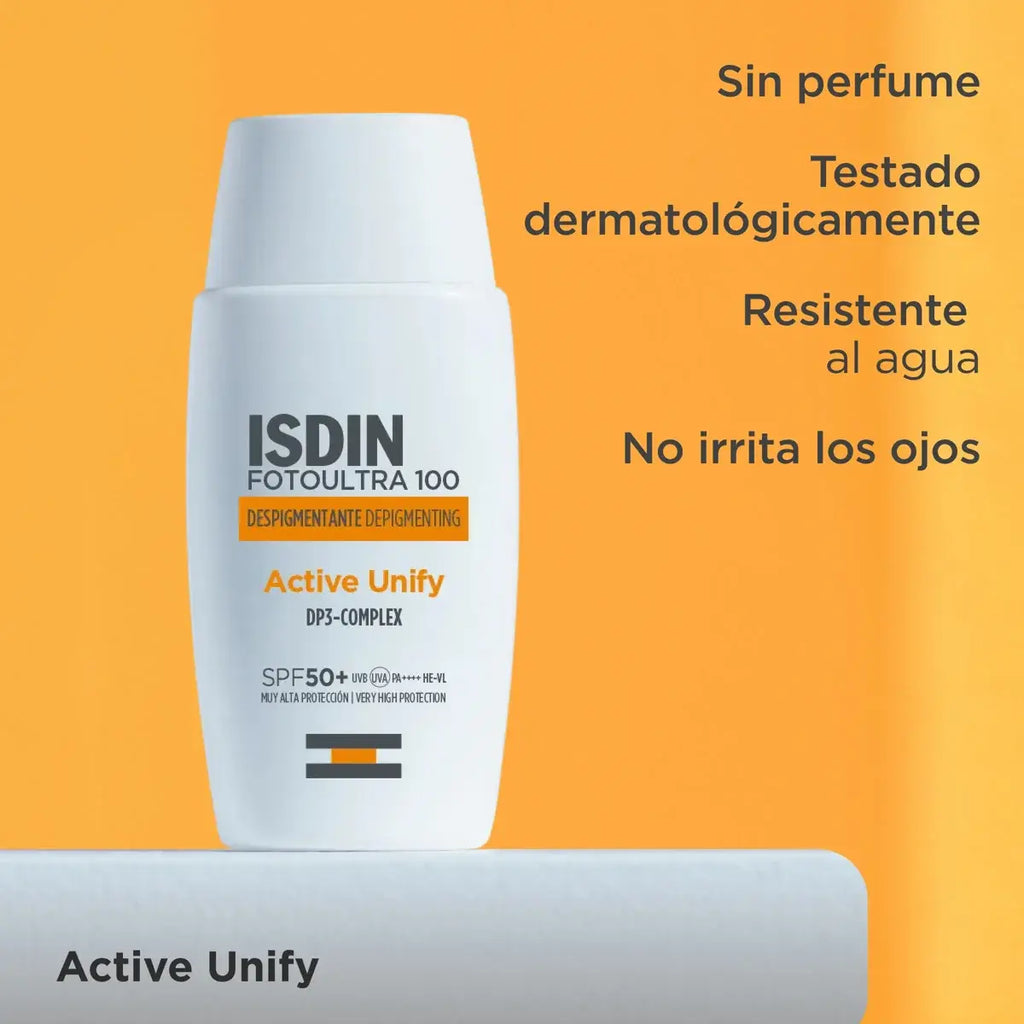 ISDIN - Crema fotoprotectora facial FotoUltra 100 Active Unify SPF 50+ con DP3-Complex® 50 ml