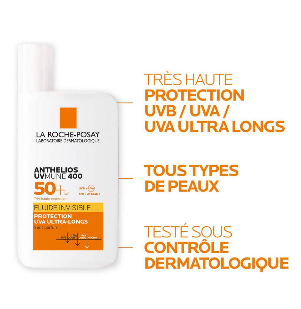 Anthelios UVMune 400 Crema Solar Fluida Invisible Sin Perfume SPF 50+