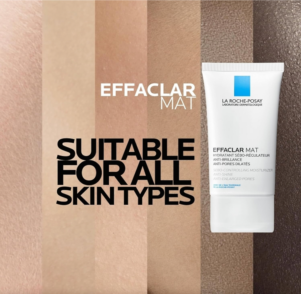 Effaclar Mat crema hidratante facial matificante con complejo sebo-absorbente para piel grasa y con poros visibles, 40 ml, probada dermatológicamente
