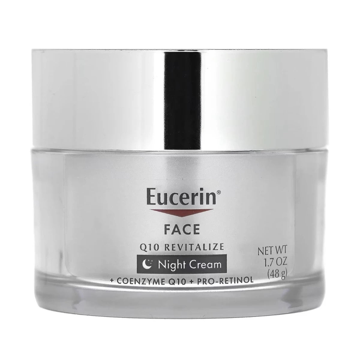 Eucerin Q10 Crema Antiarrugas Nocturna + Pro-Retinol, Crema Facial para Piel Sensible, Frasco de 1.7 Onzas (48gr