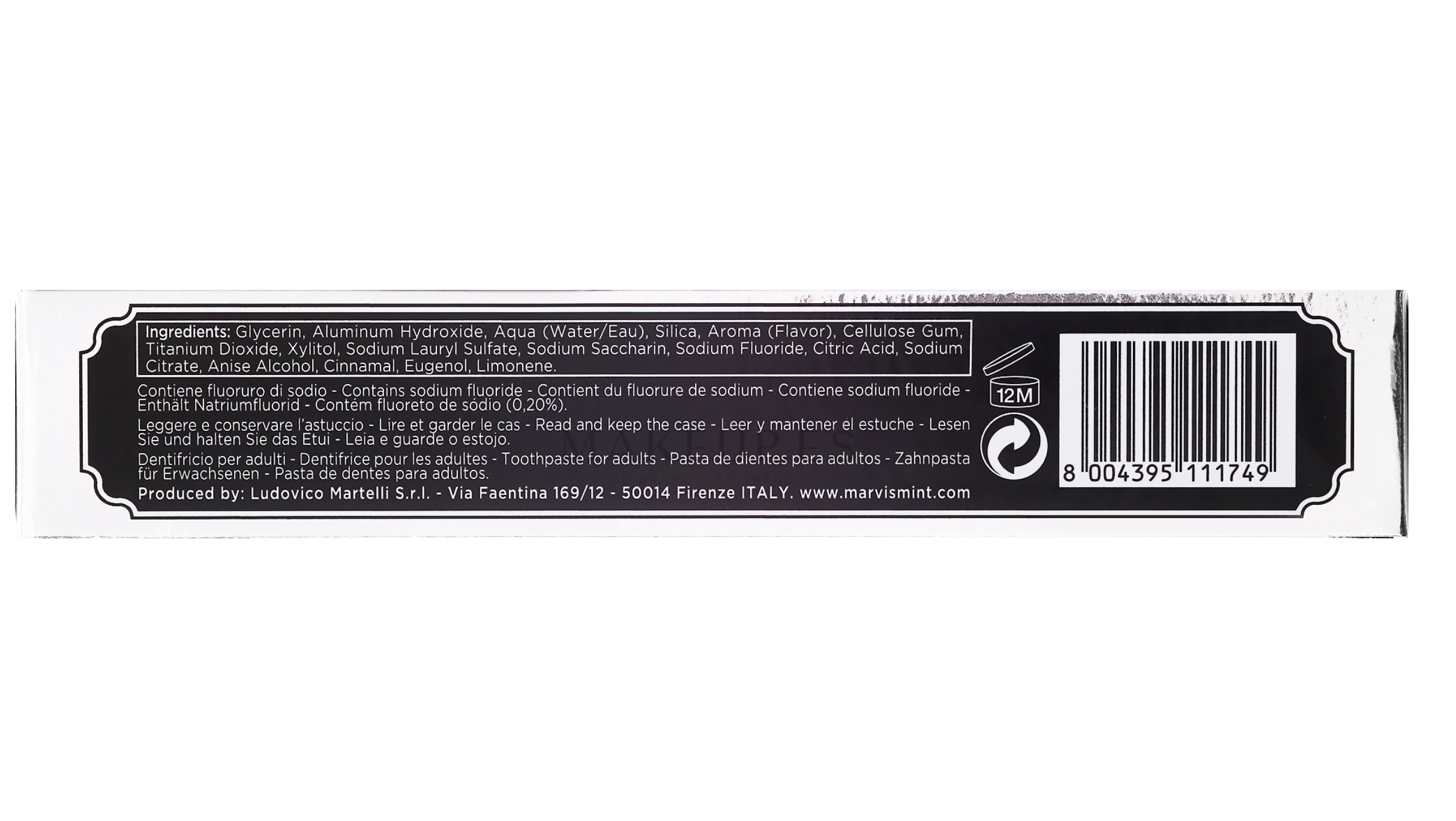 Marvis  ( 3 UNIDADES ) Pasta de dientes Amarelli Licorice 85 ml tipo blanqueadora con flúor y xilitol para prevención de caries, fórmula vegana sin conservantes y textura sedosa ideal para cuidado bucal diario