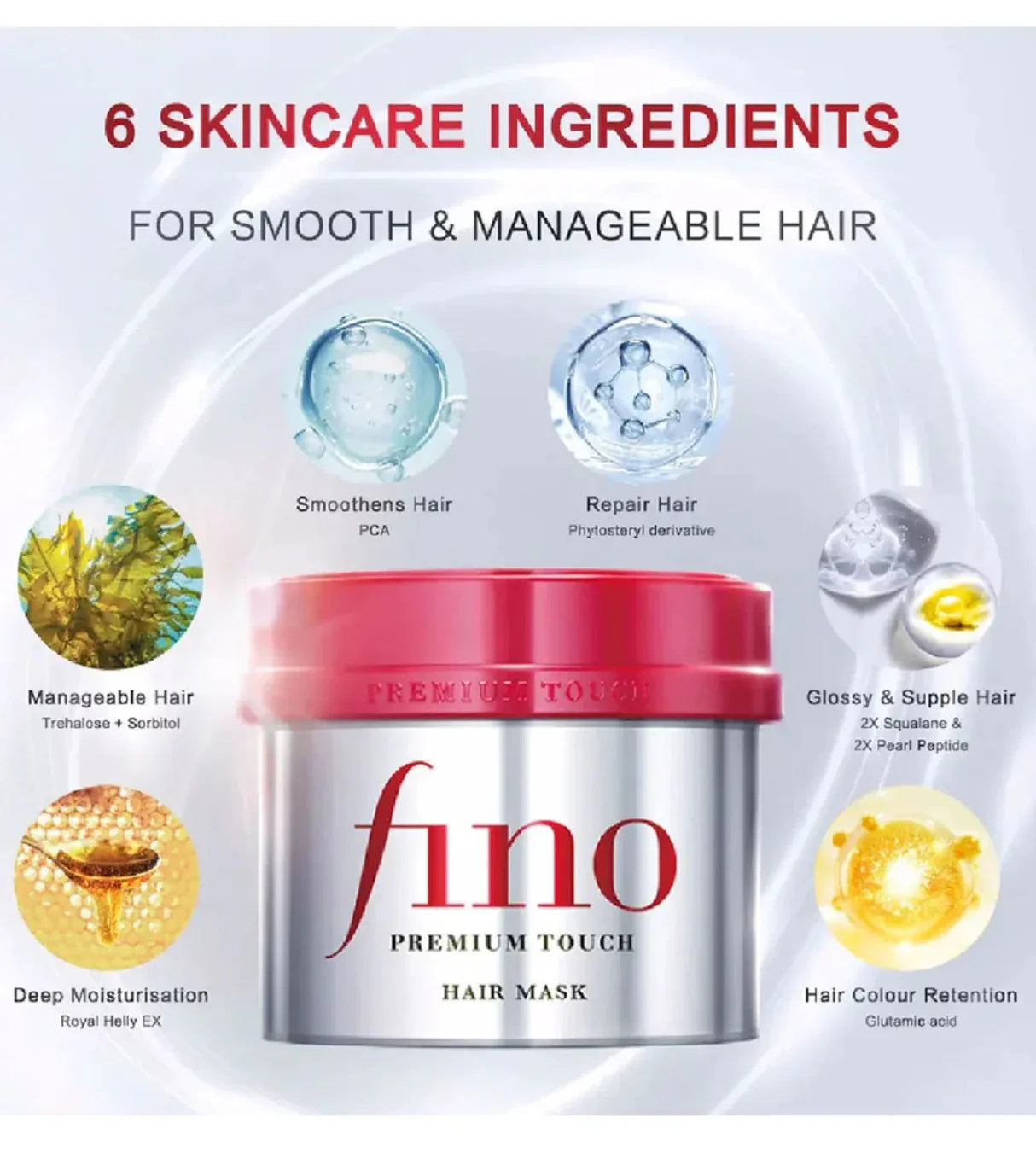 Shiseido - Mascarilla capilar intensiva Fino Premium Touch con jalea real EX y PCA  (230 gr)