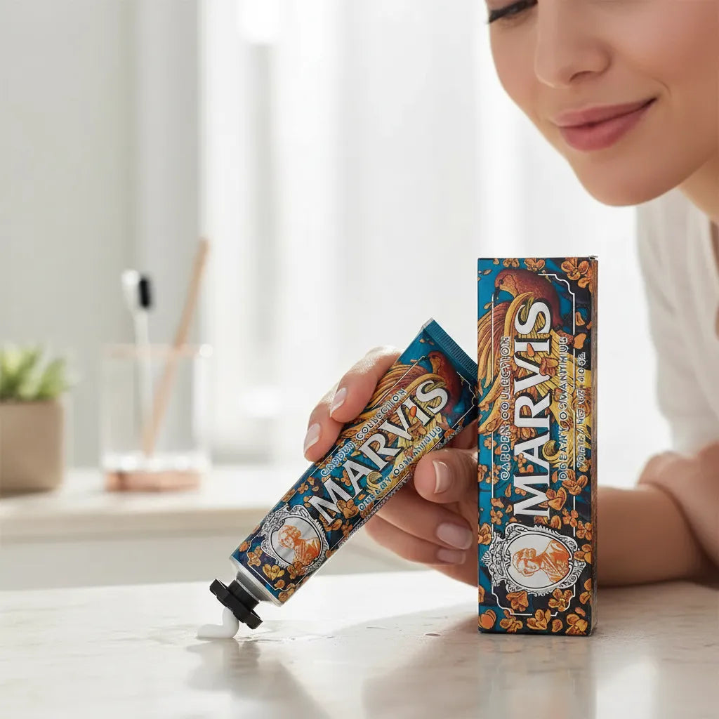 Marvis - Pasta dental Limited Edition Dreamy Osmanthus con acción refrescante, limpieza profunda y protección anti-caries para aliento fresco y salud gingival 85ml