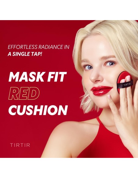 TIRTIR - Base de maquillaje Mask Fit Red Cushion SPF40 PA++ 22C Peach Beige 18 g