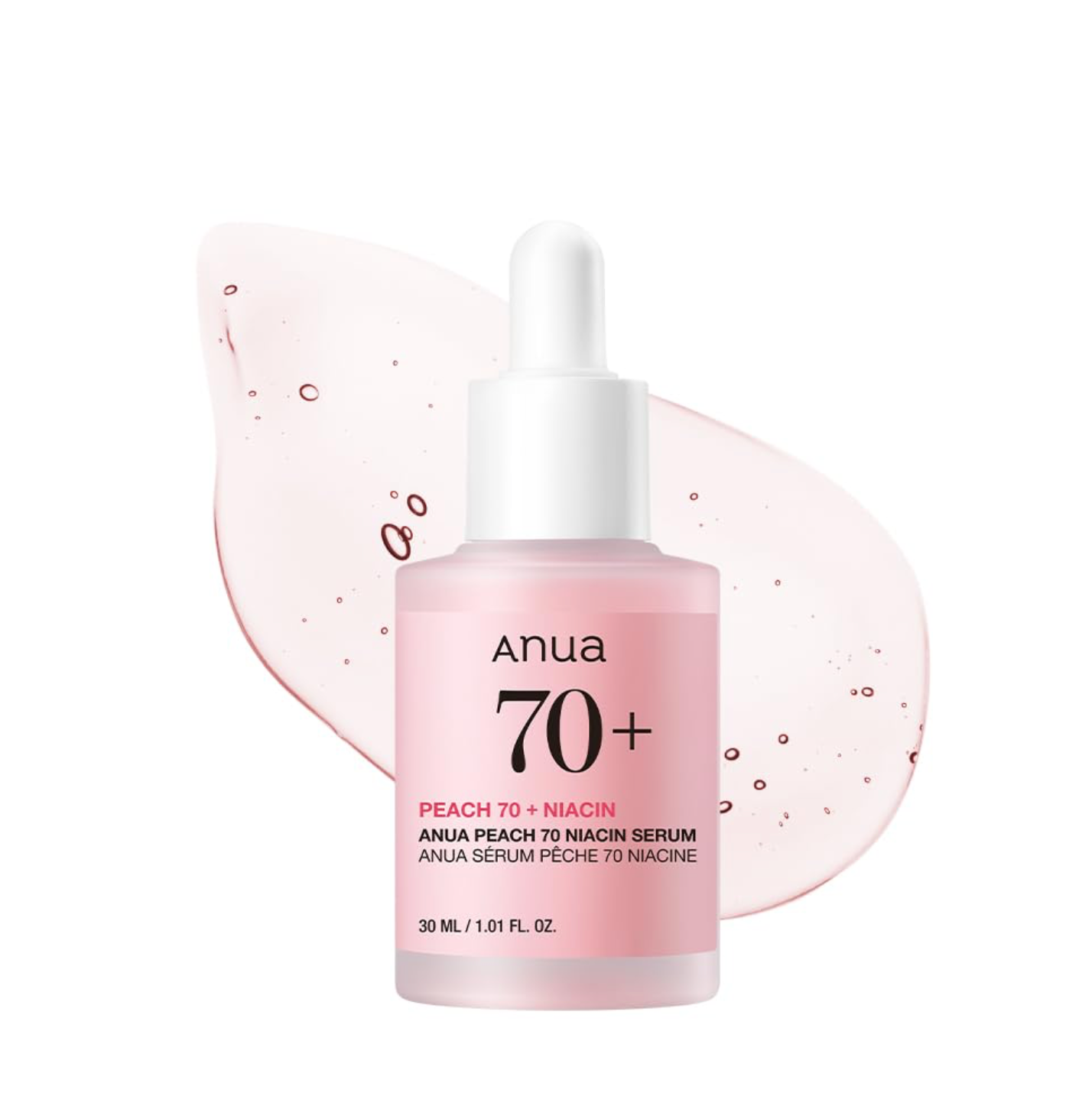 Anua - Sérum facial Peach 70% Niacin Serum hidratante iluminador con 5% niacinamida y PeachNia+™ para piel seca y madura, minimiza poros y arrugas, 30 ml