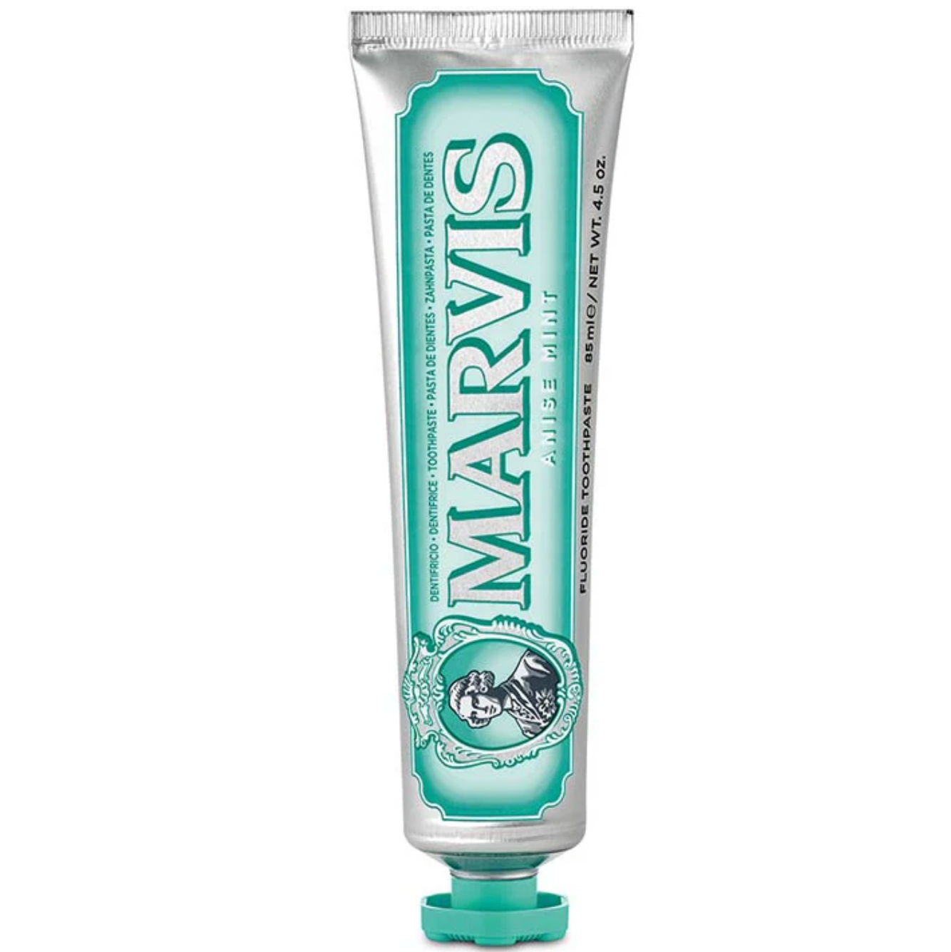 Marvis - Pasta de dientes Anise Mint 85 ml para cuidado bucal premium, con flúor y xilitol contra caries, fórmula vegana concentrada y sin conservantes